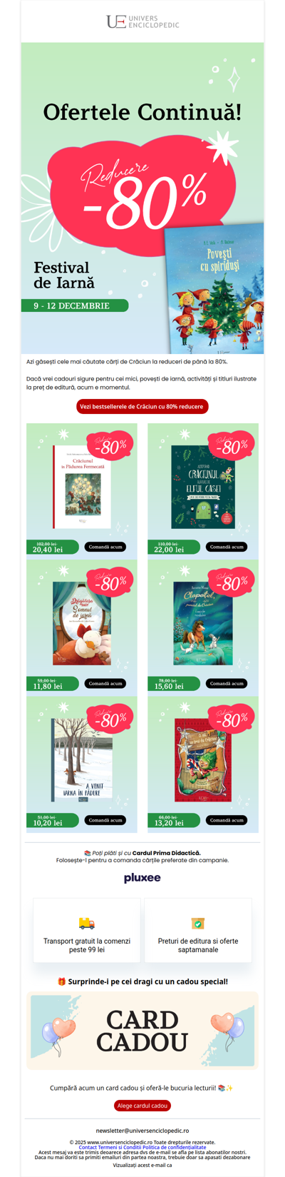 Cărți de Crăciun bestseller cu 80% reducere