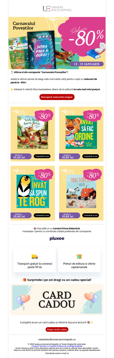 📚 Azi e ultima șansă! Bestsellerele copilului tău, la preț mic