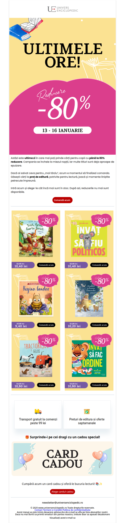 Ultima zi cu până la 80% reducere