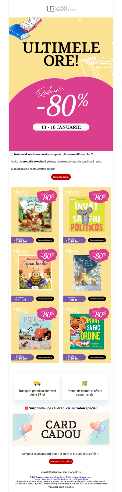 Ultimele ore cu 80% Reducere📚