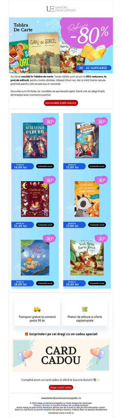 Noutăți cu 80% reducere 📚