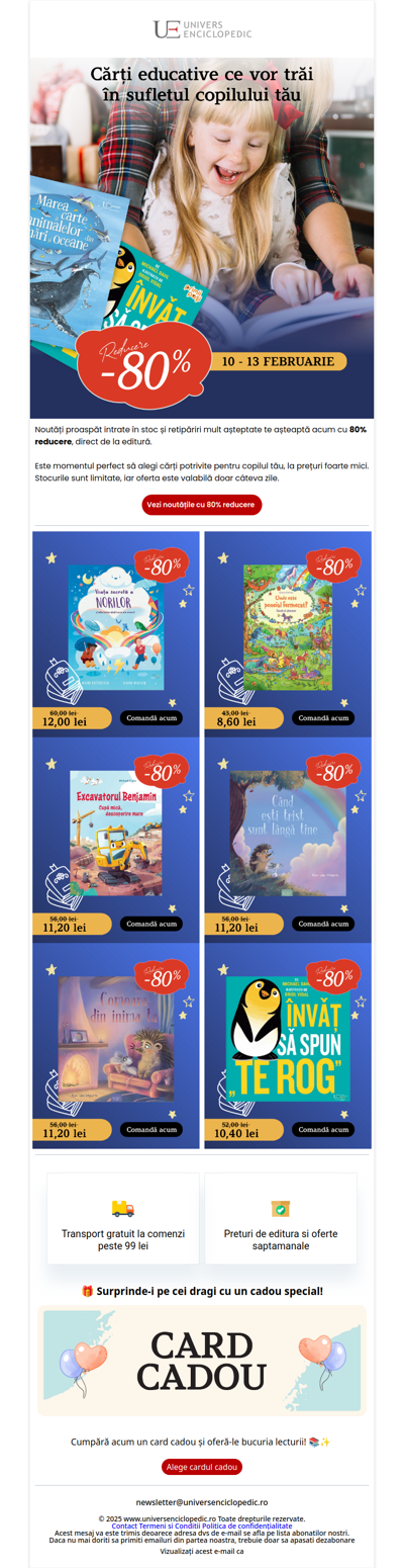 Noutăți 0-7 ani | 80% reducere