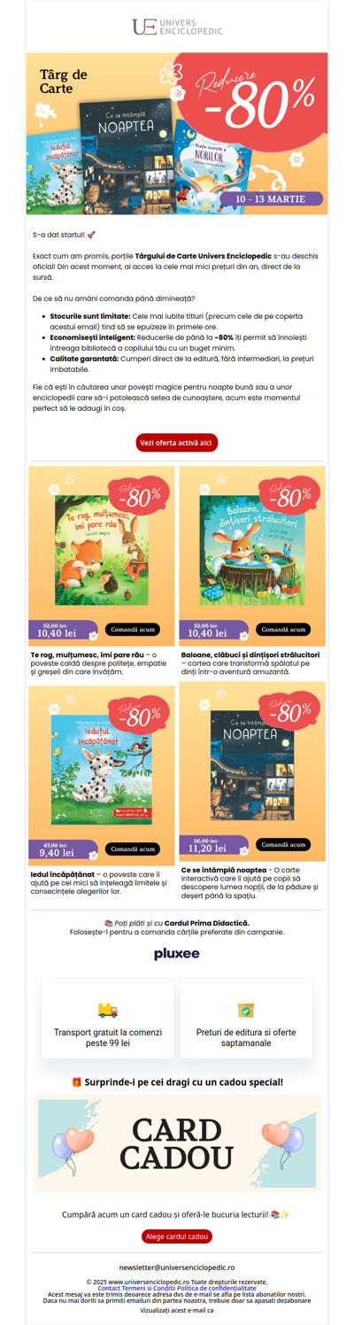 🕛 A început Târgul de Carte! -80% la TOT (Stoc limitat)