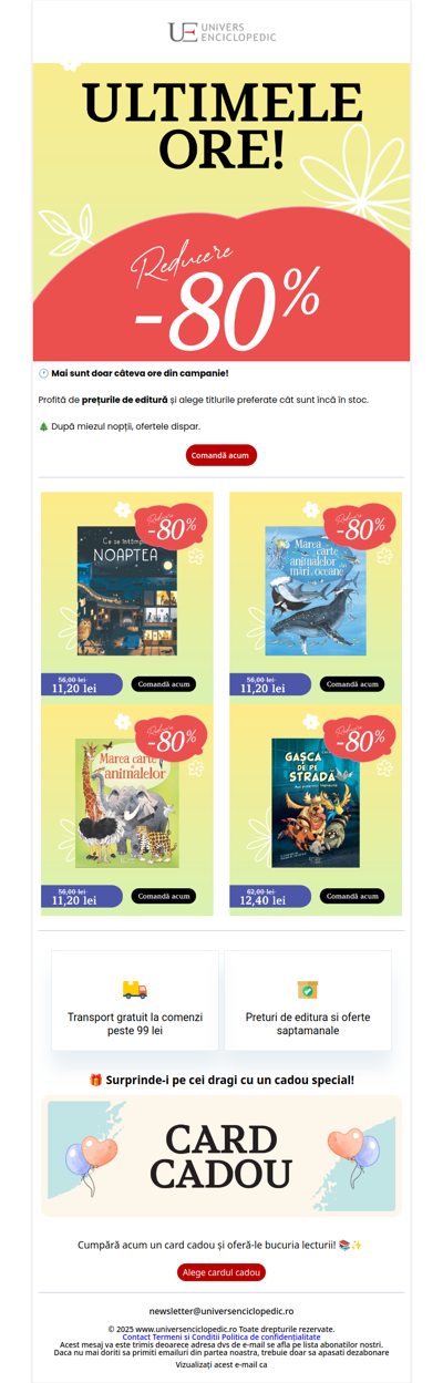 Închidem azi - Ultimele ore cu 80% Reducere📚