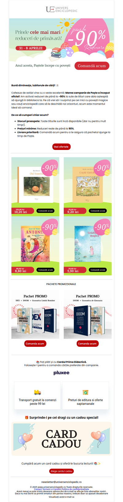 🐣 -90% REDUCERE: Am dat startul! Prinde cele mai bune oferte.