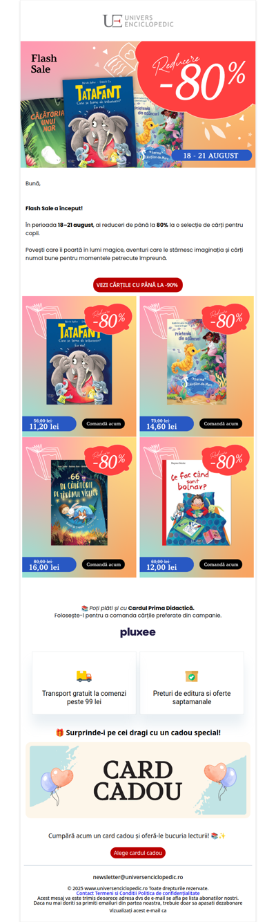 Flash Sale | 80% Reducere la toate cărțile