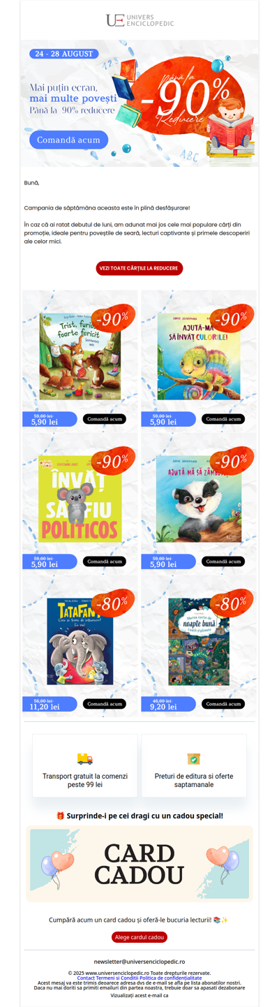 Au mai rămas puține bucăți: Top 6 cărți pentru copii la 90% reducere!