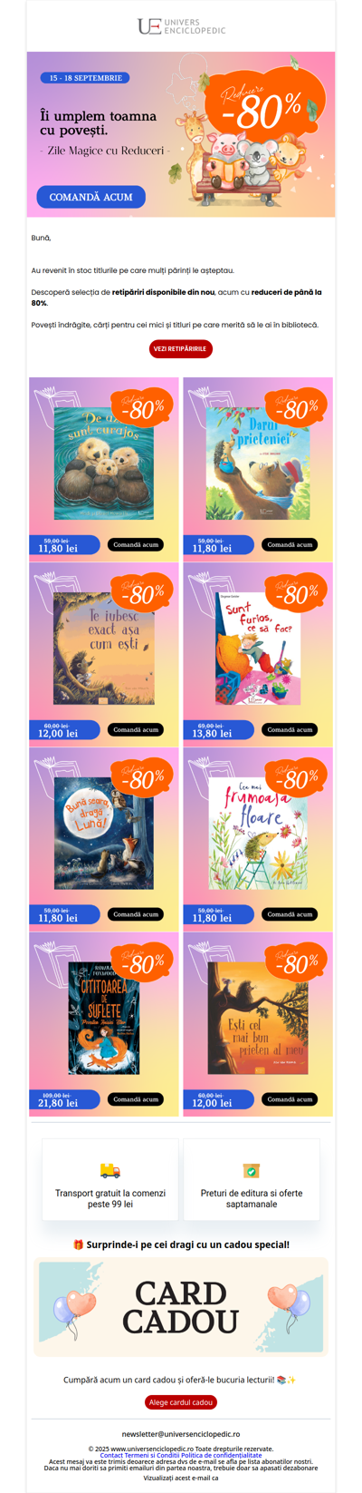 Din nou pe raft: titluri cu până la 80% reducere📚