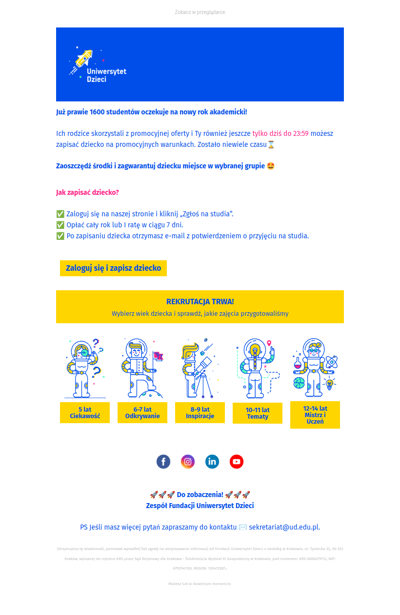 Jeszcze zdążysz skorzystać ze zniżki 😍 Jest z nami już prawie 1600 studentów!