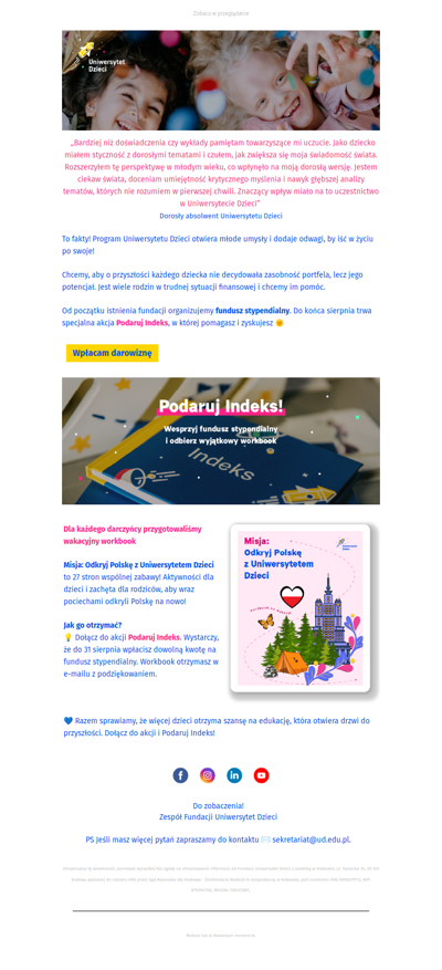Pomagasz dzieciom 💛 My dziękujemy e-bookiem