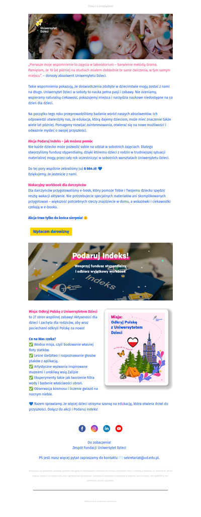 Uzbieraliśmy już ponad 6 tysięcy złotych! 🌞 Dołącz do darczyńców i odbierz e-book