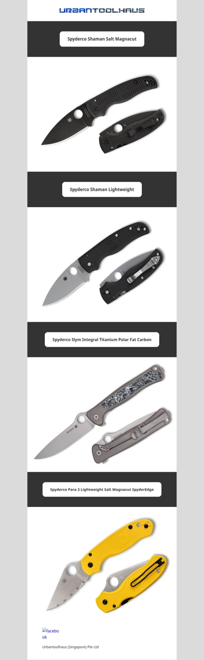 New Spyderco Shaman Salt Magnacut and others