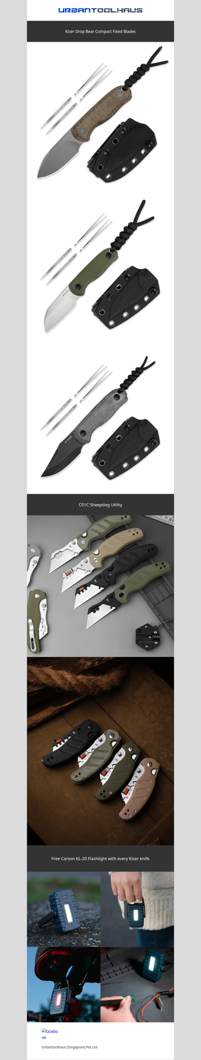 Kizer Drop Bear Compact Fixed Blades
