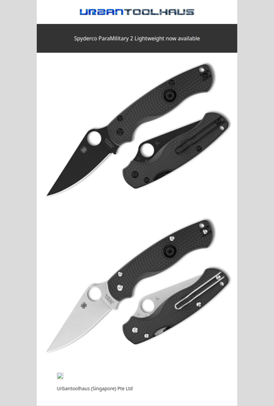 Spyderco ParaMilitary 2 Lightweight now available