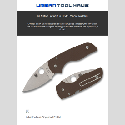 Spyderco Lil' Native Sprint Run CPM 15V now available