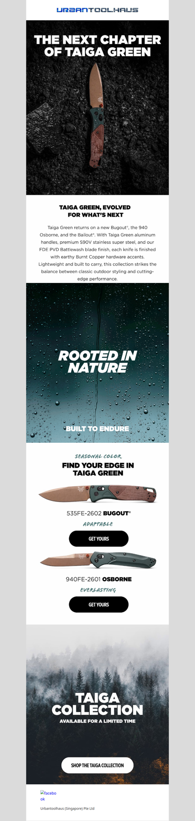 New Benchmade S90V Taiga Green