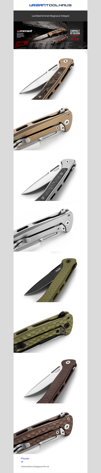 New LionSteel Emmet Magnacut Integral Folding Knife
