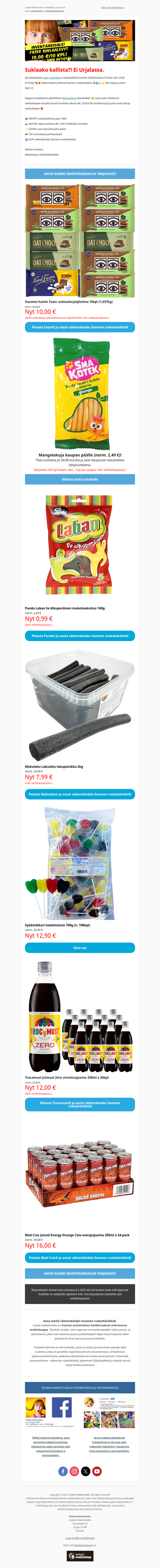 💚 10 x Fazer-suklaalevyä 10,00€ 🎁 Ilmainen lahja tilaukselle