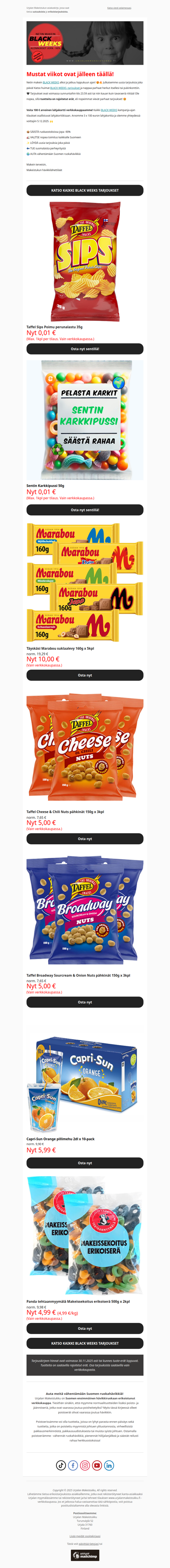 🔥 Netin makein BLACK WEEKS alkoi 🔥 Voita 100 € lahjakortti