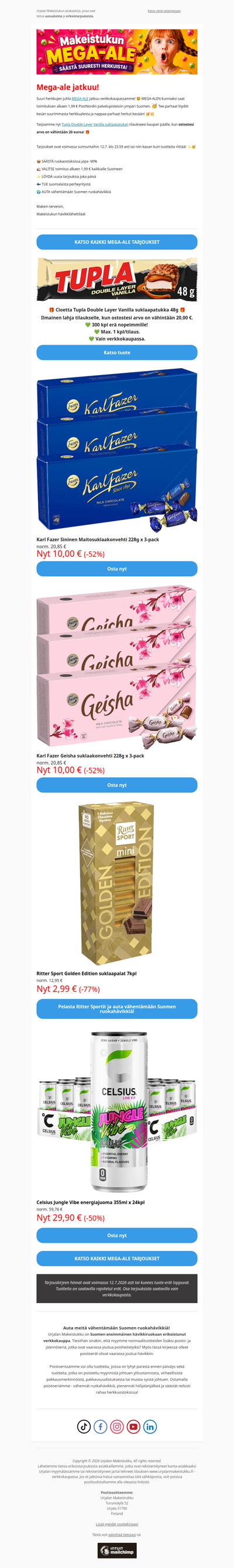 🎁 Ilmainen lahja 0€ 🚛 Nyt 1,99€ PostNord-toimitus
