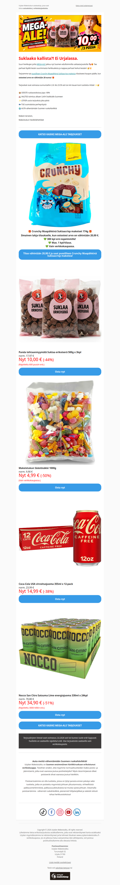🍫 Suklaa muka kallista?! 🤔 NOCCO-erä -51%