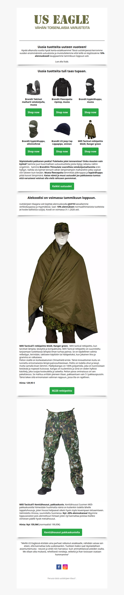 UUTUUKSIA uuteen vuoteen ja alekoodi kuun loppuun! 😀