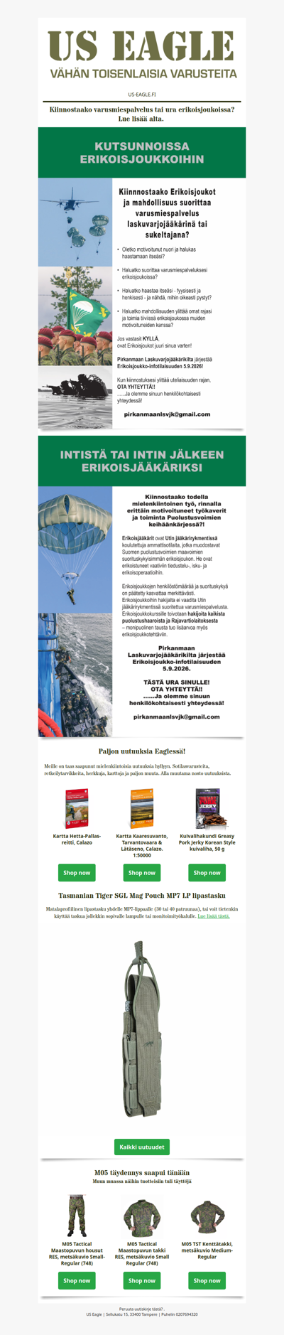 Kiinnostaako varusmiespalvelus tai ura erikoisjoukoissa? Lue lisää!