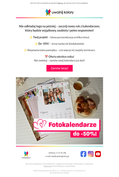 📢 Ostatnia szansa na fotokalendarz do -50%!