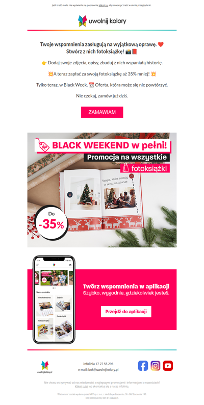 Fotoksiążki 35% taniej. 😍 Tylko w Black Week!