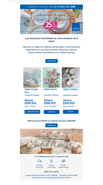 Renueva tu mesa, renueva tu hogar ✨ ¡25% OFF en tus favoritas! 💙​