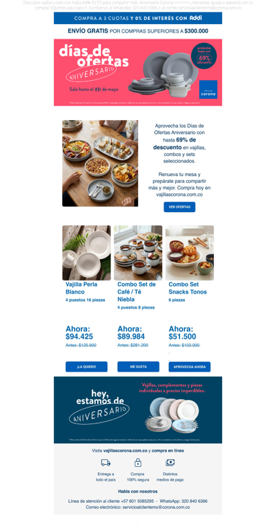 Hasta 69% OFF para celebrar en tu mesa. Ofertas por Aniversario ⏰🎉