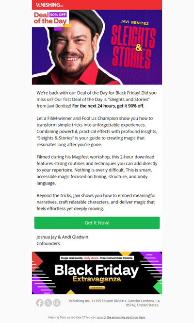 DOTD #1: Sleights and Stories for 90% off!