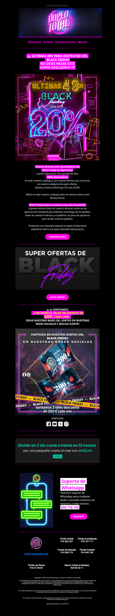 🤩⏰🥳 20% Black Friday últimas 48 horas!!! 🤩⏰🥳
