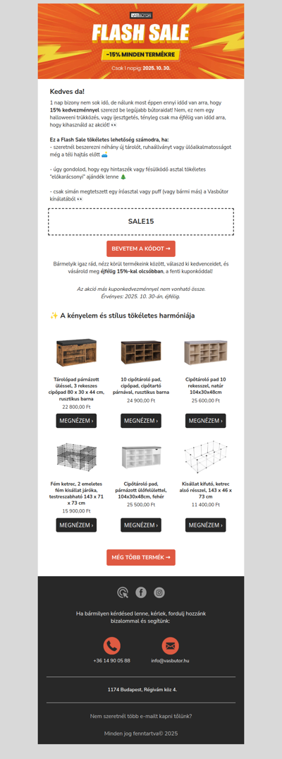15% kedvezmény csak ma! Ne maradj le! 🚨