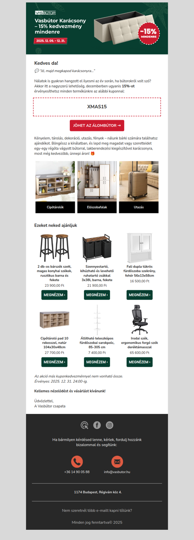 ✨ Itt a Vasbútor Karácsony! ✨