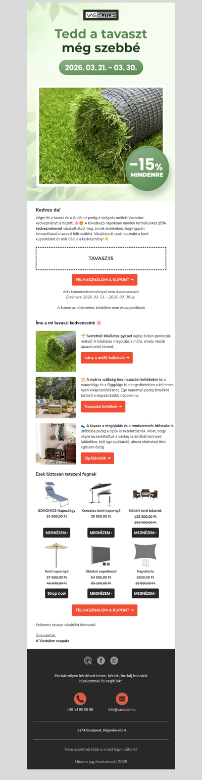 15% tavaszi kedvezmény! 🌸👀