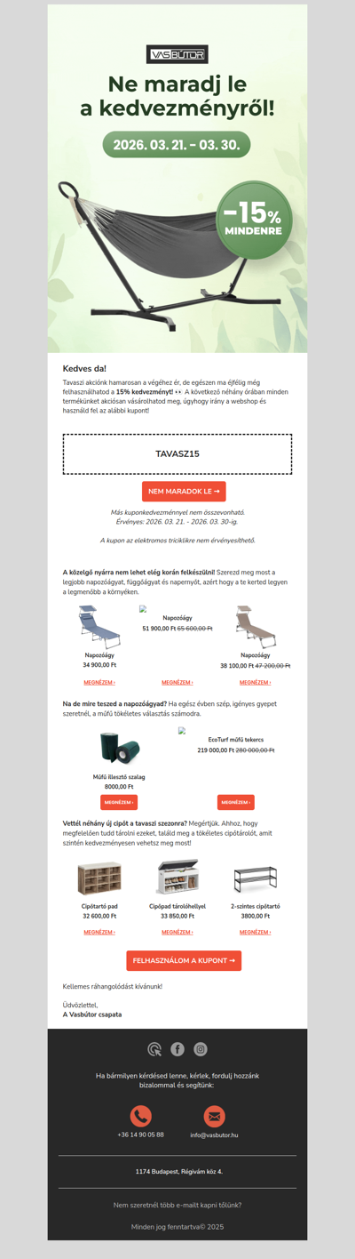 Utolsó nap a tavaszi kedvezményből! 🚨