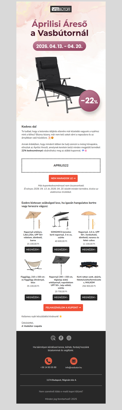 Műfű, függőágy, napernyő és még sok más ⛱️