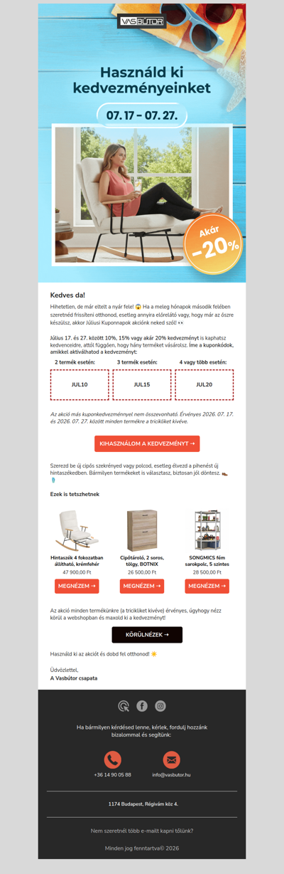 Akár 20% kedvezmény kedvenc bútoraidra 🤩