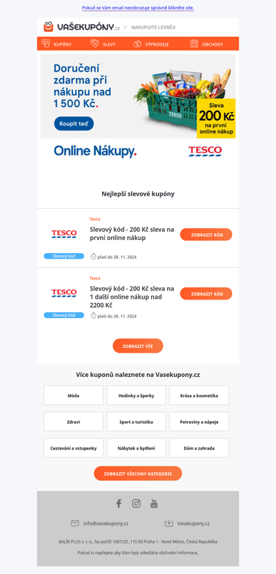 Doručení zdarma při nákupu nad 1 500 Kč s Tesco Online Nákupy 🚚