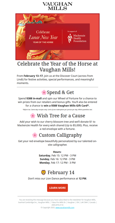 Celebrate Lunar New Year at Vaughan Mills