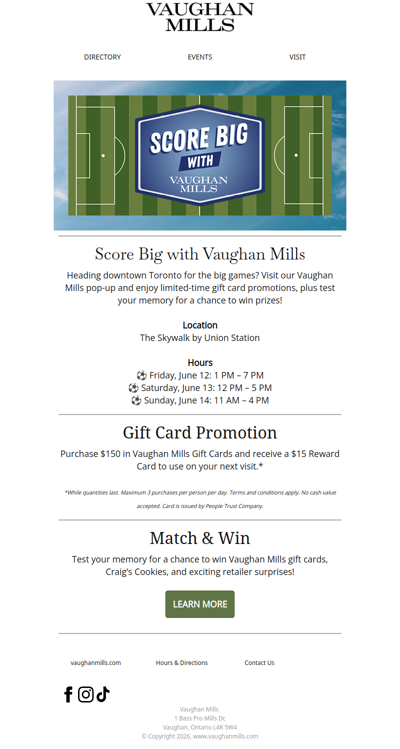 Score Big With Vaughan Mills