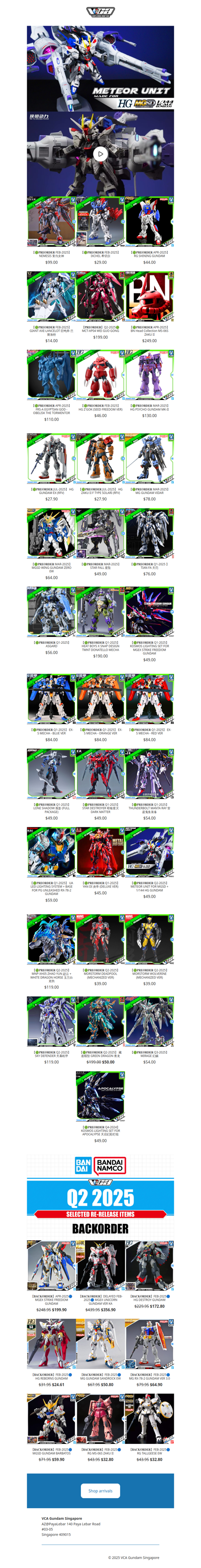 【𝐕𝐂𝐀🟢𝐏𝐑𝐄𝐎𝐑𝐃𝐄𝐑 𝐈𝐍𝐅𝐎 FEB-2025 WK1】 MECHAPLA NEWS UPDATE | VCA Gundam Singapore