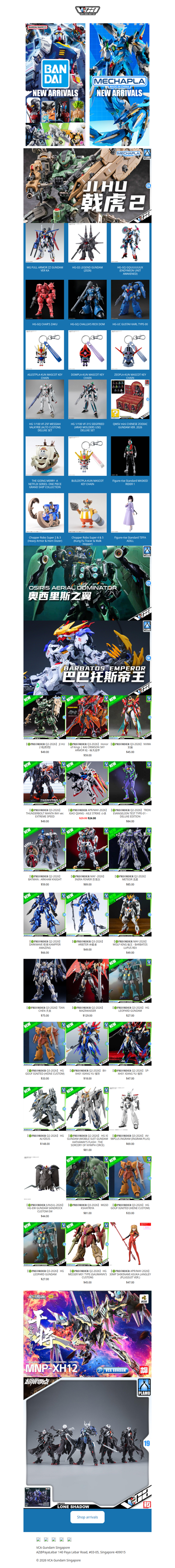 【𝐕𝐂𝐀⭐️𝐑𝐄𝐋𝐄𝐀𝐒𝐄 𝐈𝐍𝐅𝐎 APR-2026】LATEST GUNPLA + MECHAPLA | VCA Gundam Singapore