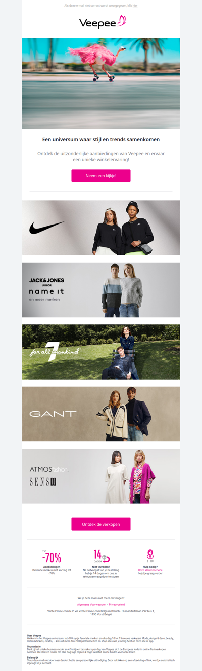 Nike. 7 for all mankind en nog veel meer...