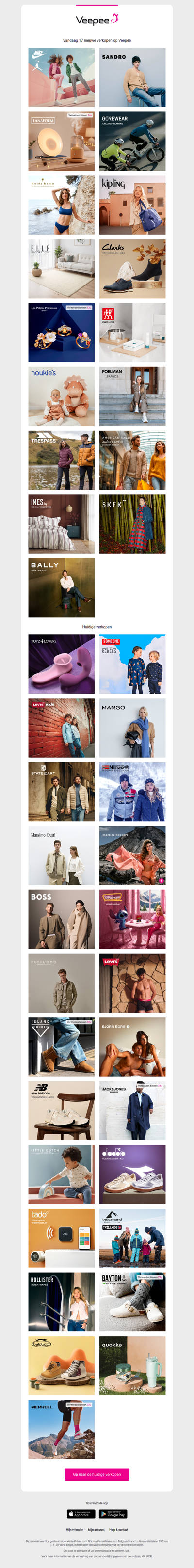 Vandaag: Nike et Jordan Kids, Sandro, Lanaform en 14 andere verkopen op Veepee