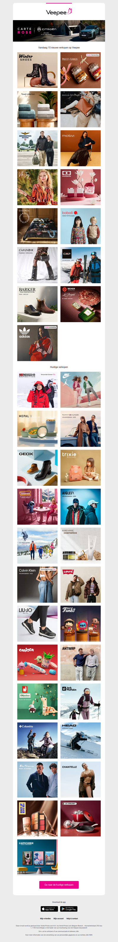 Vandaag: Winter Shoes, Price's Candles, Lizos en 12 andere verkopen op Veepee