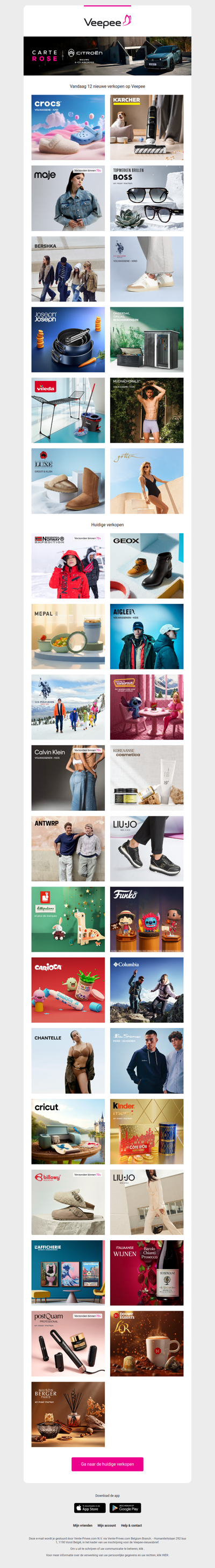 Vandaag: CROCS, Kärcher, Maje en 9 andere verkopen op Veepee