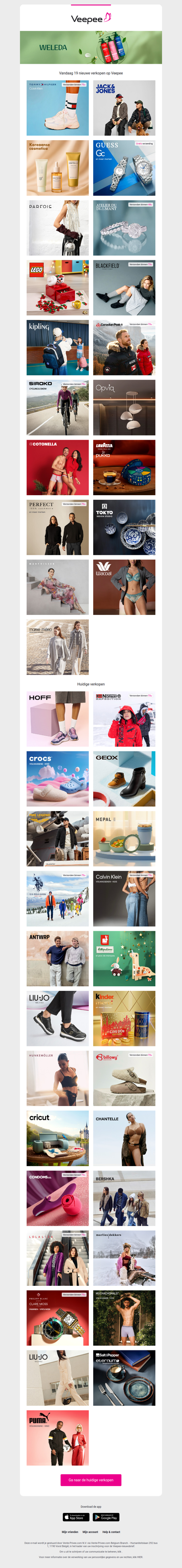 Vandaag: Tommy Hilfiger et Calvin Klein, Jack & Jones, MISSHA en 16 andere verkopen op Veepee