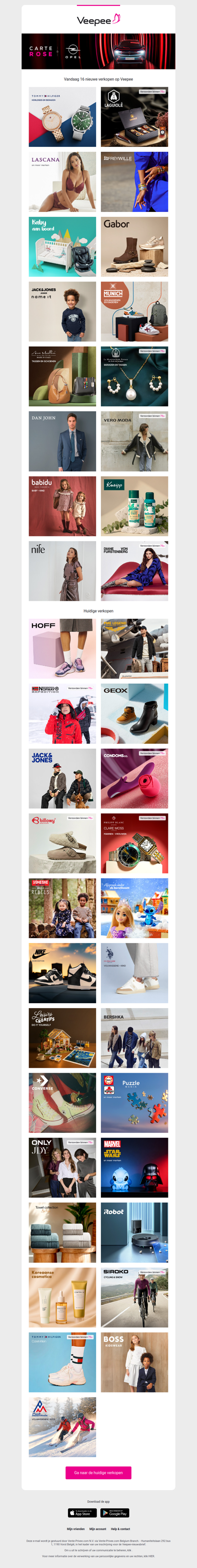 Vandaag: Tommy Hilfiger, LAGUIOLE, Lascana en 13 andere verkopen op Veepee